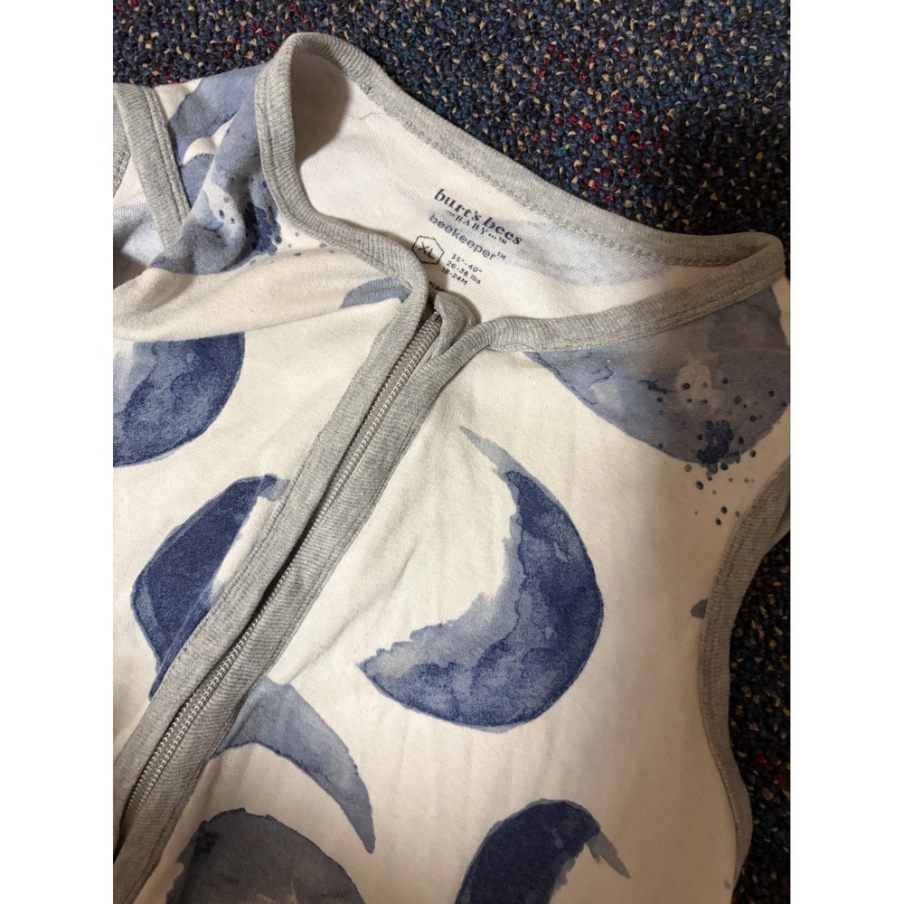 Burt's Bees Baby Beekeeper Sleep Sack XL 18-24M Blue Moon Organic Cotton